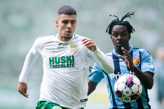 Hammarbys Edvin Kurtulus och Djurgårdens Joel Asoro