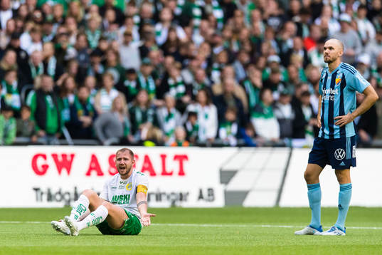 Hammarbys Darijan Bojanic reagerar