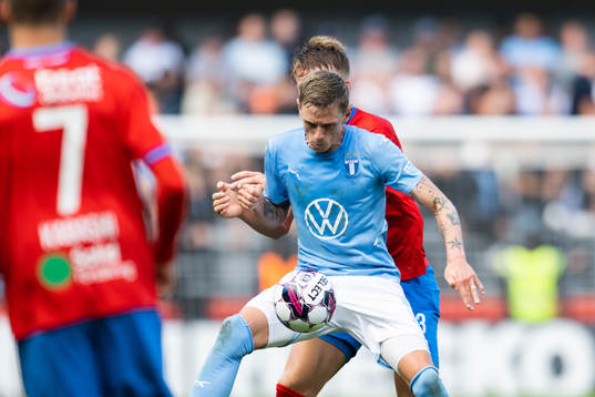 Helsingborgs Casper Widell och Malmö FFs Søren Rieks