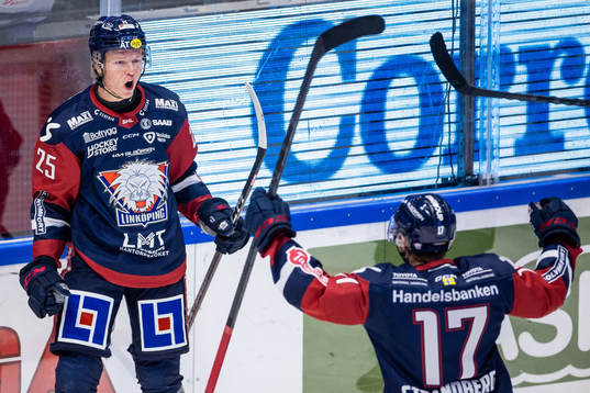 Linköpings Filip Bystedt jublar