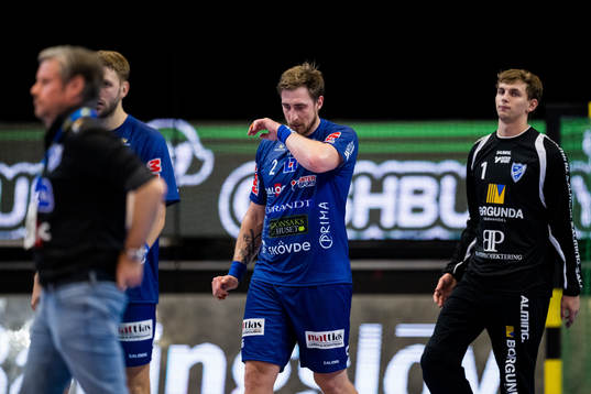 Skövdes Rex Blom och målvakt Victor Skjellerup Bang