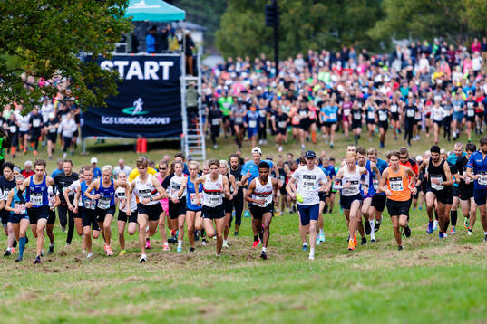 Starten på 15km för elitlöpare