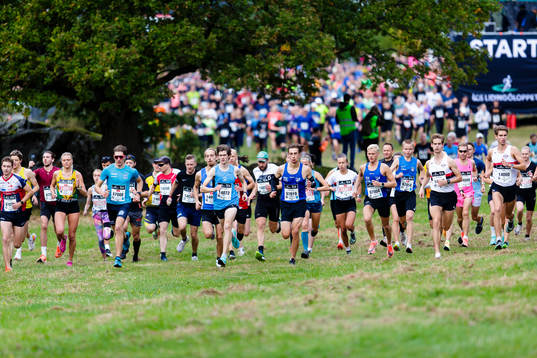 Starten på 15km för elitlöpare