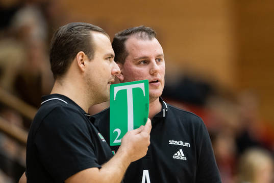 Helsingborgs tränare Fredrik Björkman och assisterande