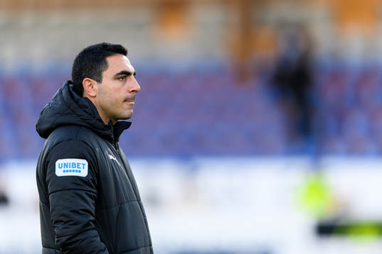 Värnamos Abdulkader Awama före fotbollsmatchen i