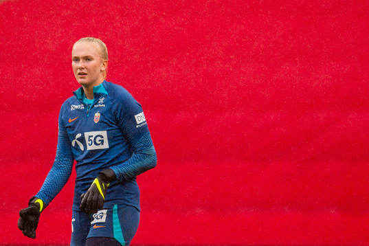Goalkeeper Selma Panengstuen of the Norwegian women's