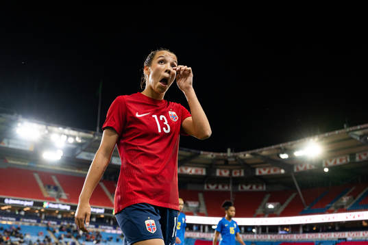 Celin Bizet Ildhusøy of Norway looks dejected