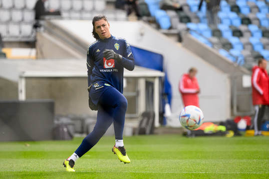 Goalkeeper Zecira Musovic of the Swedish women's national