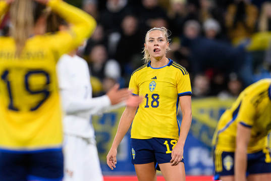 Fridolina Rolfö of Sweden looks dejected