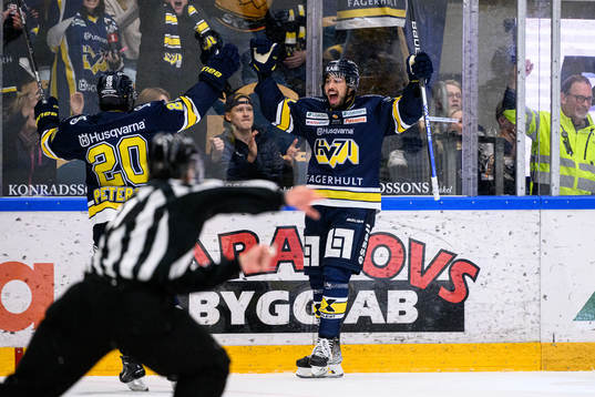 HV71s Tyler Vesel jublar