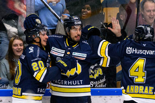 HV71s Tyler Vesel jublar