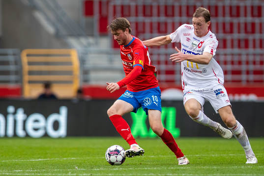 Helsingborgs Rasmus Jönsson och Degerfors Adam Carlen