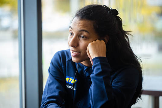 Jamina Roberts of Sweden at a press event