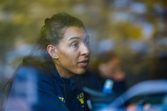 Jamina Roberts of Sweden at a press event