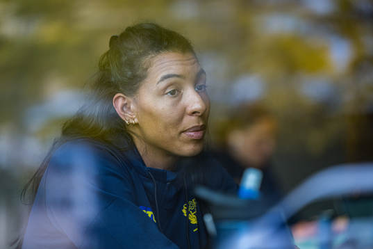 Jamina Roberts of Sweden at a press event