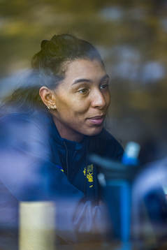 Jamina Roberts of Sweden at a press event