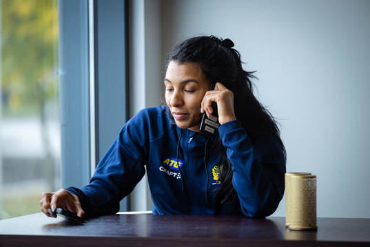 Jamina Roberts of Sweden at a press event