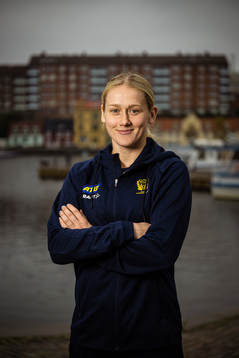 Emma Lindqvist of Sweden at a press event