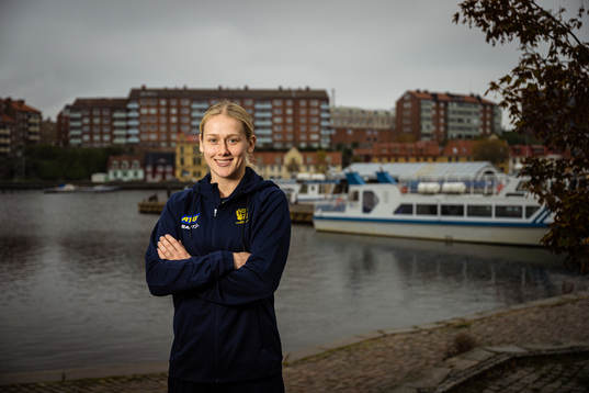 Emma Lindqvist of Sweden at a press event