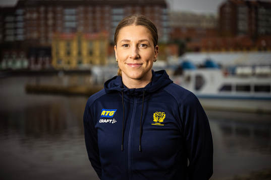 Melissa Petrén of Sweden at a press event
