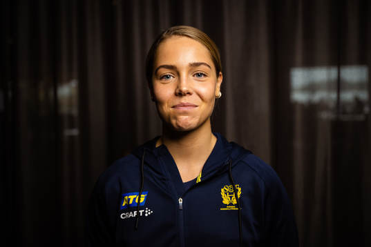 Linn Hansson of Sweden at a press event