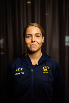 Linn Hansson of Sweden at a press event