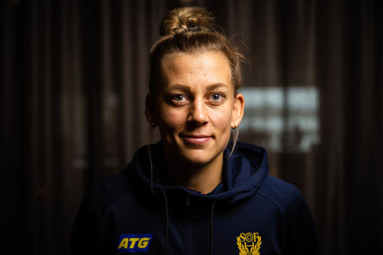 Nathalie Hagman of Sweden at a press event