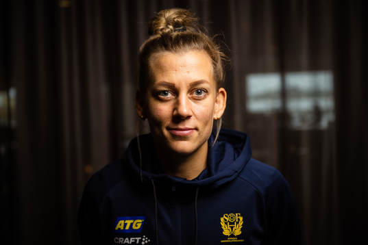 Nathalie Hagman of Sweden at a press event