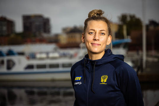Nathalie Hagman of Sweden at a press event