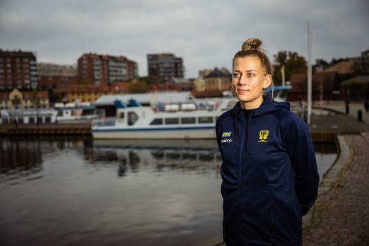 Nathalie Hagman of Sweden at a press event