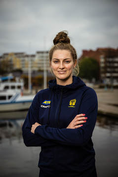 Kristin Thorleifsdóttir of Sweden at a press event