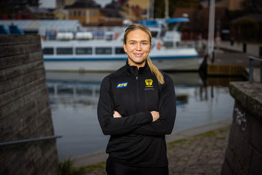 Jenny Carlson of Sweden at a press event