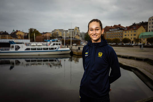 Evelina Eriksson of Sweden at a press event