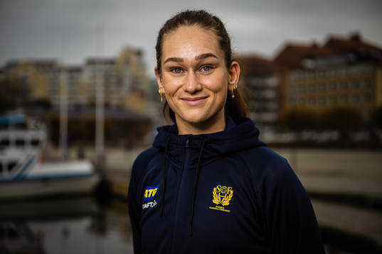 Evelina Eriksson of Sweden at a press event