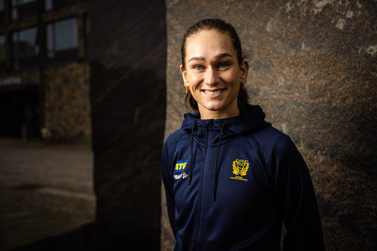 Evelina Eriksson of Sweden at a press event