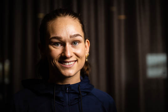 Evelina Eriksson of Sweden at a press event