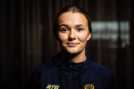 Clara Petersson of Sweden at a press event