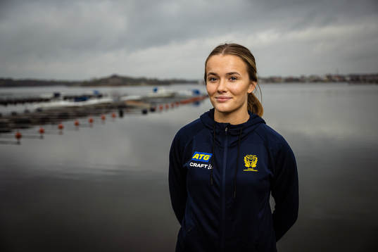 Clara Petersson of Sweden at a press event