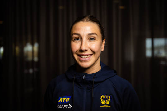 Anna Lagerquist of Sweden at a press event