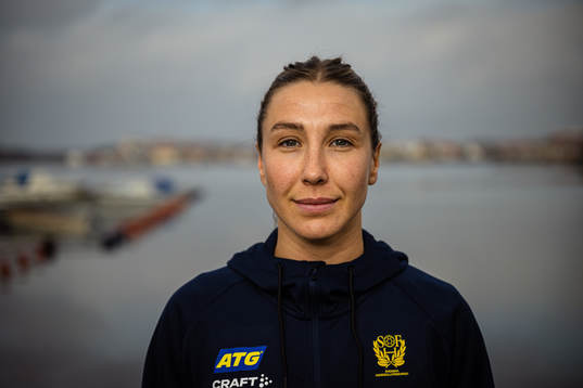 Anna Lagerquist of Sweden at a press event
