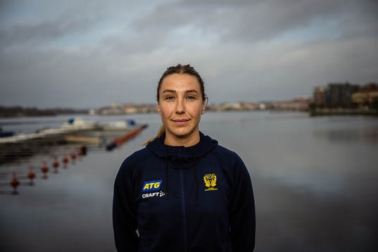 Anna Lagerquist of Sweden at a press event