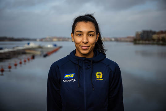 Jamina Roberts of Sweden at a press event