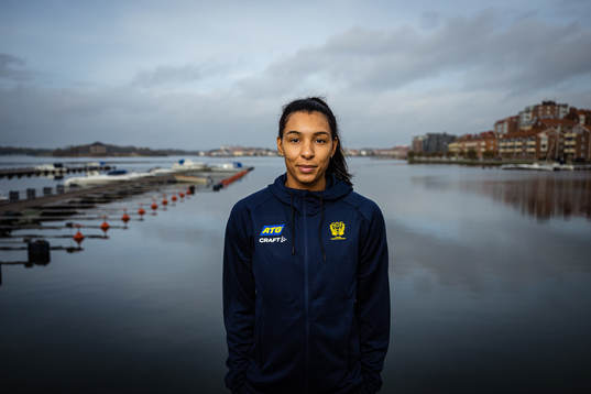Jamina Roberts of Sweden at a press event