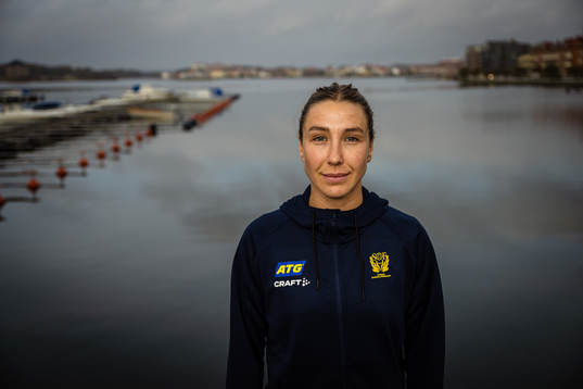 Anna Lagerquist of Sweden at a press event