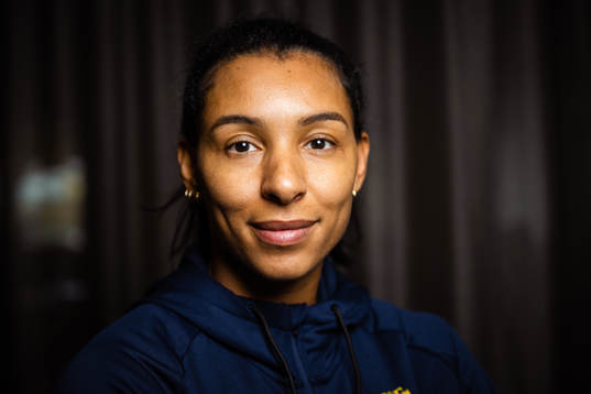 Jamina Roberts of Sweden at a press event
