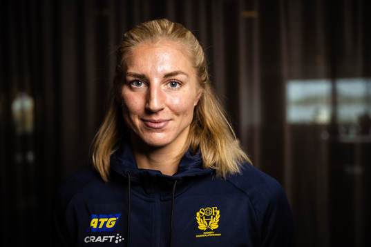 Linn Blohm of Sweden at a press event