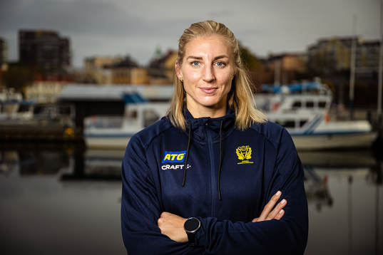 Linn Blohm of Sweden at a press event