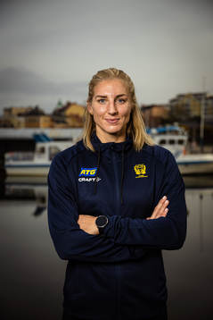 Linn Blohm of Sweden at a press event