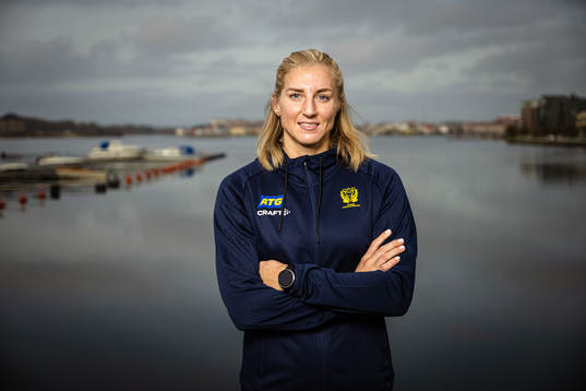 Linn Blohm of Sweden at a press event