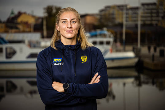 Linn Blohm of Sweden at a press event